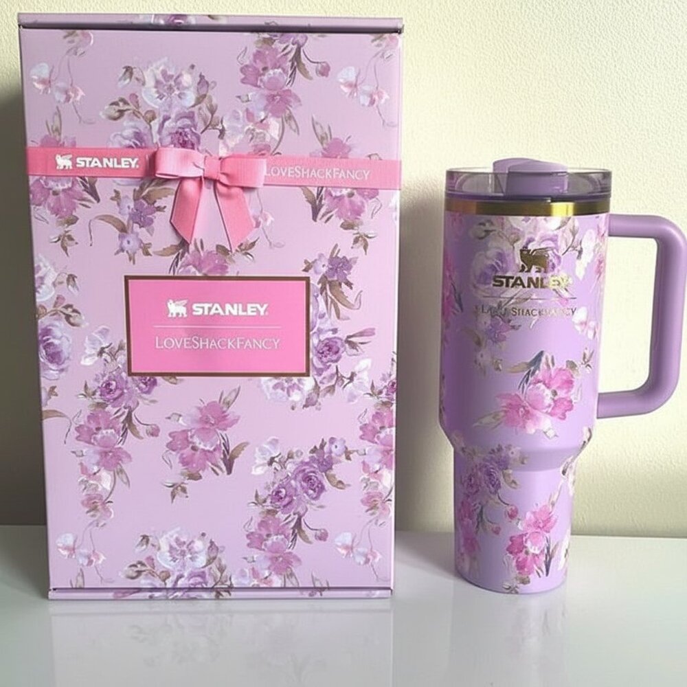 Stanley X Love Shack Fancy Cup 40 oz - Happy Thoughts Quencher Rosa Beaux Purple